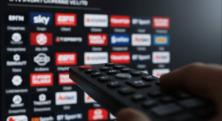 Overzicht van sportkanalen beschikbaar op IPTV, inclusief ESPN en Sky Sports.
